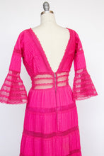 Load image into Gallery viewer, 1960s Mexican Wedding Dress Sheer Lace Maxi Boho M