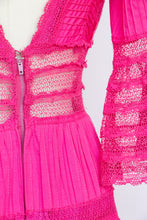 Load image into Gallery viewer, 1960s Mexican Wedding Dress Sheer Lace Maxi Boho M