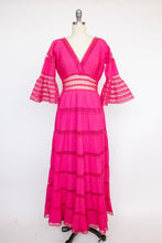 Load image into Gallery viewer, 1960s Mexican Wedding Dress Sheer Lace Maxi Boho M