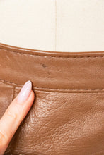 Load image into Gallery viewer, 1980s Pencil Skirt Brown Leather High Waist S / M