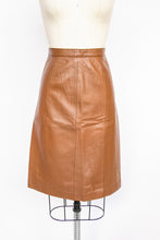 Load image into Gallery viewer, 1980s Pencil Skirt Brown Leather High Waist S / M