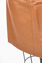Load image into Gallery viewer, 1980s Pencil Skirt Brown Leather High Waist S / M