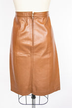 Load image into Gallery viewer, 1980s Pencil Skirt Brown Leather High Waist S / M