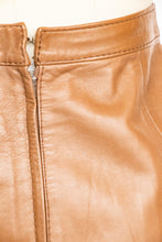 Load image into Gallery viewer, 1980s Pencil Skirt Brown Leather High Waist S / M