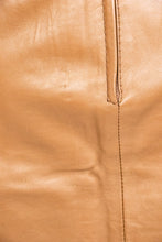 Load image into Gallery viewer, 1980s Pencil Skirt Brown Leather High Waist S / M