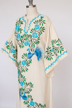 Load image into Gallery viewer, 1970s Maxi Gown Embroidered Cotton Mexican Dress M