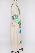 Load image into Gallery viewer, 1970s Maxi Gown Embroidered Cotton Mexican Dress M