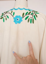 Load image into Gallery viewer, 1970s Maxi Gown Embroidered Cotton Mexican Dress M