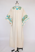 Load image into Gallery viewer, 1970s Maxi Gown Embroidered Cotton Mexican Dress M