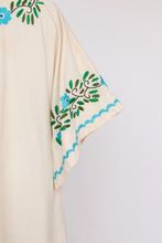 Load image into Gallery viewer, 1970s Maxi Gown Embroidered Cotton Mexican Dress M