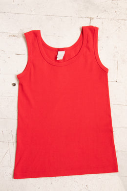 1970s Tank Top Red Sleeveless Tee S