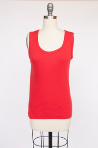 1970s Tank Top Red Sleeveless Tee S