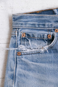 1990s Levi's 501xx Jean Shorts Cotton Denim Cut Offs 28"