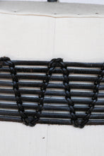 Load image into Gallery viewer, 1980s Belt Black Leather Braided Black Asymmetric M/L