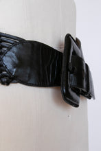 Load image into Gallery viewer, 1980s Belt Black Leather Braided Black Asymmetric M/L