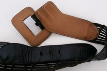 Load image into Gallery viewer, 1980s Belt Black Leather Braided Black Asymmetric M/L