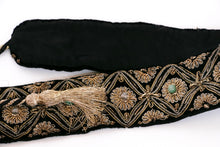 Load image into Gallery viewer, Vintage Belt Gold Bullion Beaded Metallic Waist Cinch 70s / 60s