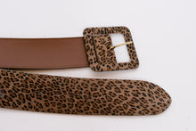 Load image into Gallery viewer, 1980s Belt Faux Leopard Suede Waist Cinch L