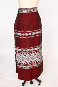 1960s Maxi Column Skirt Cotton Woven Mexican M