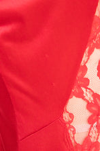 Load image into Gallery viewer, 1980s Nightgown Sheer Lace Long Slip Lingerie Dress Red