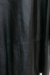 1980s Leather Jacket Oversized Swing Coat M/S