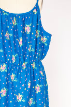Load image into Gallery viewer, 1970s Dress Floral Cotton Sleeveless Full Skirt XL