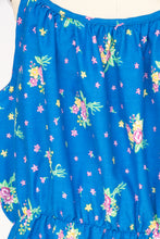 Load image into Gallery viewer, 1970s Dress Floral Cotton Sleeveless Full Skirt XL