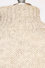 Load image into Gallery viewer, 1970s Wool Poncho Chunky Knit Fringe Beige Knitwear Sweater