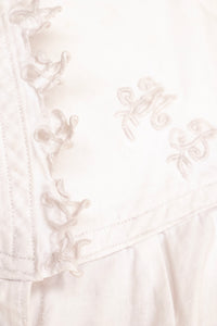 1910s Bed Jacket Cotton Embroidered Lingerie Top