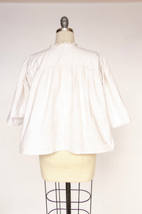 1910s Bed Jacket Cotton Embroidered Lingerie Top