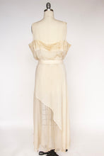 Load image into Gallery viewer, 1930s Dress Deco Sheer Lace Sequin Gown M/L