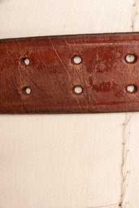 1970s Belt Brass Buckle NW Native Whale Brown Leather