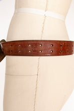 Load image into Gallery viewer, 1970s Belt Brass Buckle NW Native Whale Brown Leather