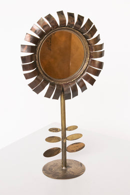 Vintage 1960s Flower Table Mirror French Jean Vinay Mid Century Home
