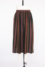 Load image into Gallery viewer, 1980s Silk Full Midi Skirt Patterned Stripe L