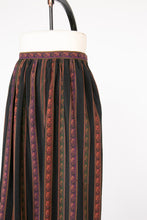 Load image into Gallery viewer, 1980s Silk Full Midi Skirt Patterned Stripe L