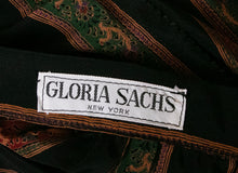Load image into Gallery viewer, 1980s Silk Full Midi Skirt Patterned Stripe L