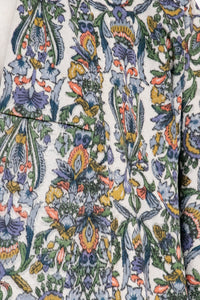 1950s Kimono Japanese Robe Silk Crepe Printed Long