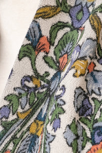 1950s Kimono Japanese Robe Silk Crepe Printed Long