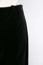 Load image into Gallery viewer, 1970s Bell Bottoms Velvet Black Flares Pants 28" x 29"