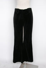 Load image into Gallery viewer, 1970s Bell Bottoms Velvet Black Flares Pants 28" x 29"