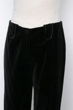 Load image into Gallery viewer, 1970s Bell Bottoms Velvet Black Flares Pants 28" x 29"