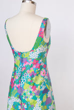 Load image into Gallery viewer, 1960s Dress Hawaiian Polished Cotton Floral Mini XS