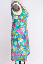 Load image into Gallery viewer, 1960s Dress Hawaiian Polished Cotton Floral Mini XS