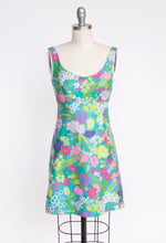 Load image into Gallery viewer, 1960s Dress Hawaiian Polished Cotton Floral Mini XS