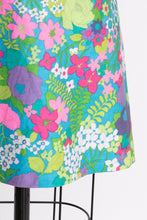 Load image into Gallery viewer, 1960s Dress Hawaiian Polished Cotton Floral Mini XS