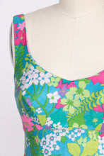 Load image into Gallery viewer, 1960s Dress Hawaiian Polished Cotton Floral Mini XS