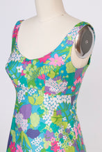 Load image into Gallery viewer, 1960s Dress Hawaiian Polished Cotton Floral Mini XS