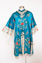 Load image into Gallery viewer, Vintage 1950s Embroidered Robe Chinese Silk Floral Jacket