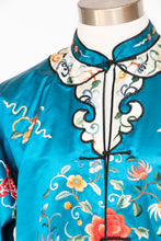 Load image into Gallery viewer, Vintage 1950s Embroidered Robe Chinese Silk Floral Jacket